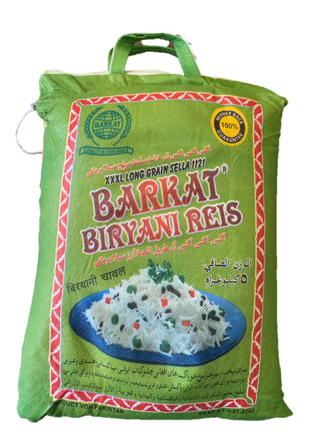Barkat XXXL Long Grain Sella 1121 Biryani Rice (Green) 10x2Kg