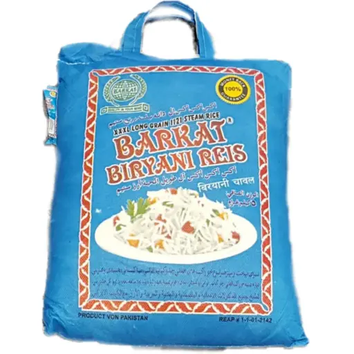 Barkat Biryani Rice XXXL Long Grain 1121 Steam Rice 10x2Kg (AKTION)