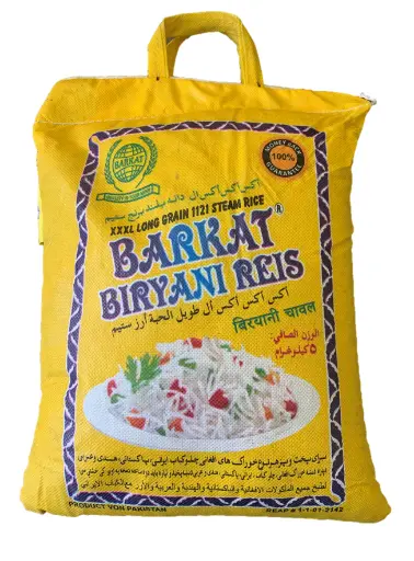 Barkat XXXL Long Grain 1121 Steam Biryani Rice (Yellow) 4x5Kg (AKTION)