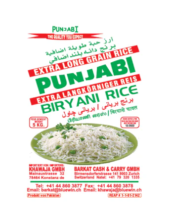 Punjabi Rice Ext Long Grain Biryani Rice 4x5Kg