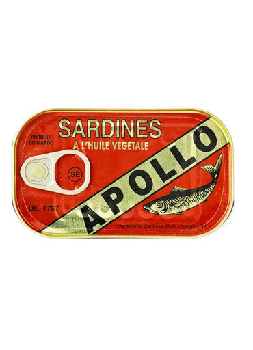 SARDINE APOLLO VEGETABLE OIL 50x125G